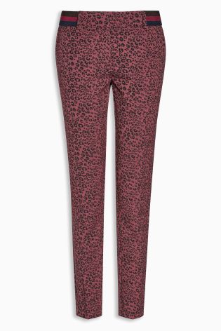 Berry Animal Print Jacquard Trousers